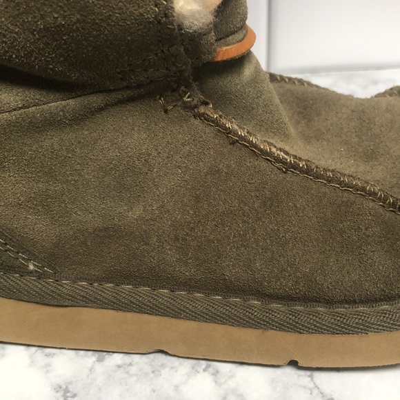 UGG Australia Whitley Lace Up Sherpa Lined Moccasins- Sage Green - Picture 9 of 16